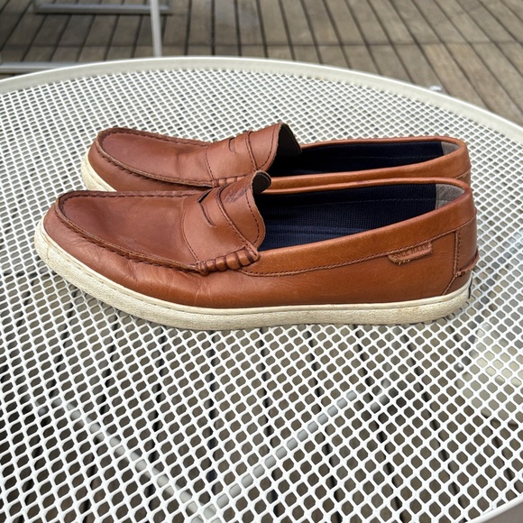 Cole Haan Tan Leather Slip-On Loafers - Picture 4 of 6